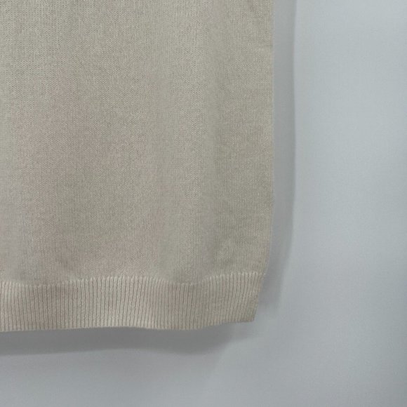 Quince Women’s Ivory Mongolian Cashmere Sweater Tee Short Sleeve sz M NWT Soft - Picture 3 of 6